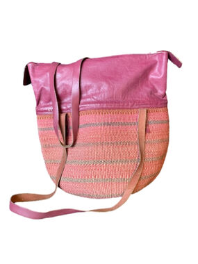 Large hand woven basket bag purse